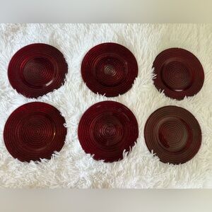 Glass Elegant Red Small Dish Set - quantity 6